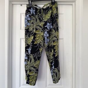Tommy Bahama 100% silk tropical floral print pants.